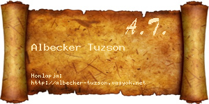 Albecker Tuzson névjegykártya